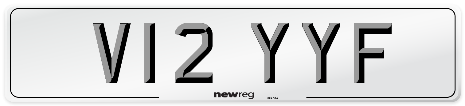 V12 YYF Number Plate from New Reg